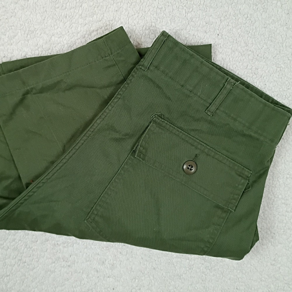 Vintage Military Utility Trousers Mens 34x29 Olive Green OG-507 Fatigue Pants